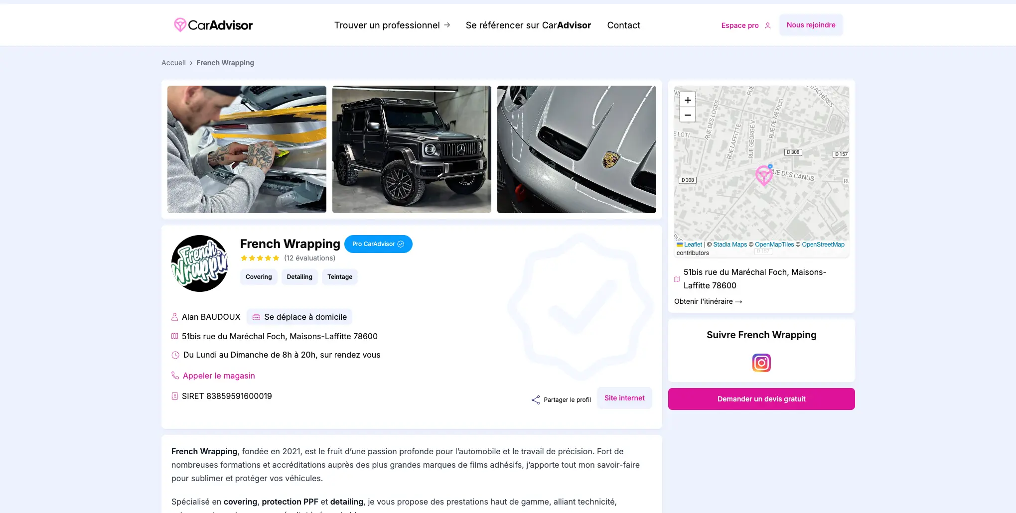 Carte Intéractive CarAdvisor